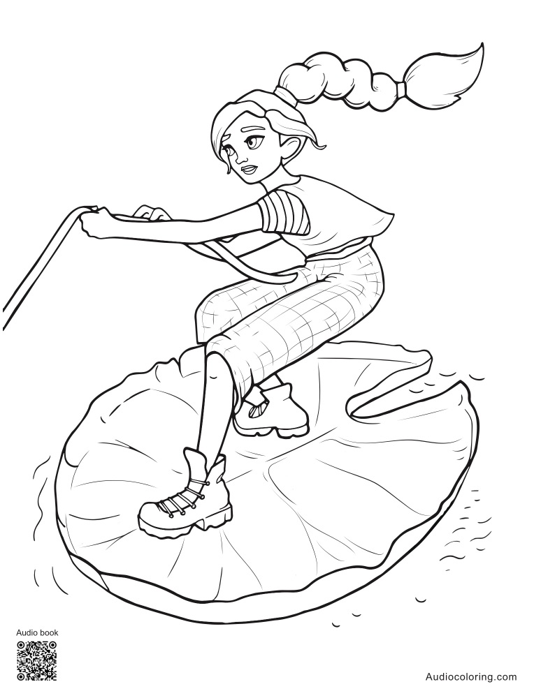 Coloring page: On the lily pad