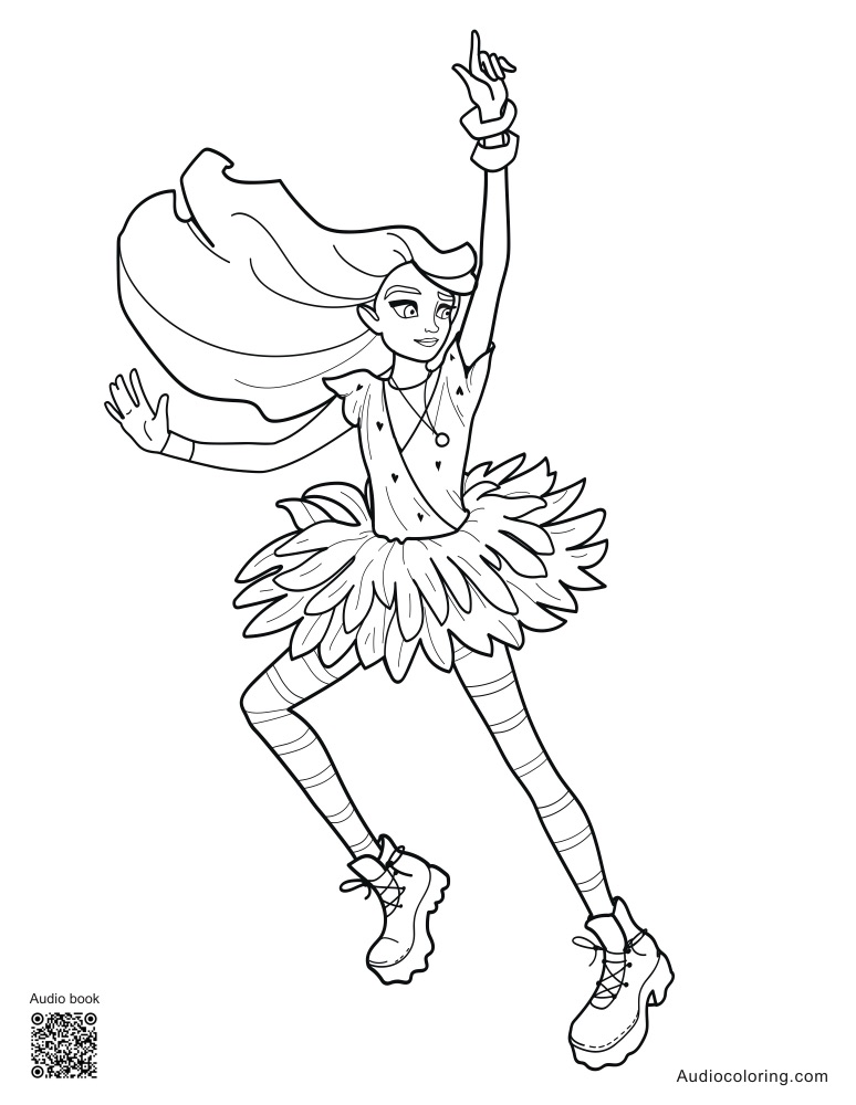 Coloring page: Thumbelina dancing