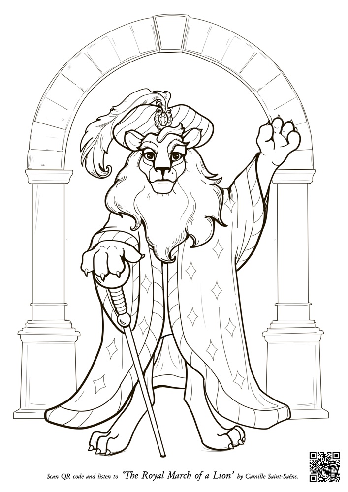 Sample page: the lion in a royal robe