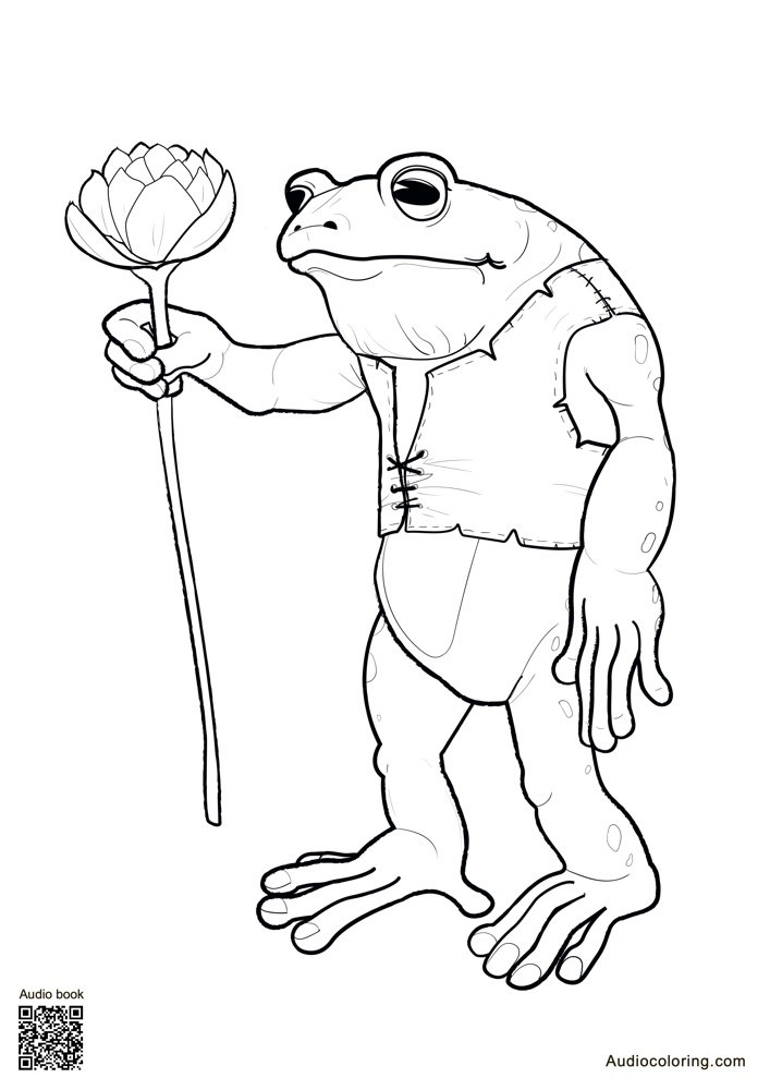 Sample page: the toad from Thumbelina